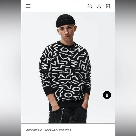 ZARA Geometric Jacquard Sweater Size S - Picture 2 of 6